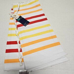 New Kitchen Towel Room Essentials RE 2PK Cotton 16 X 28 Stripe White Orange Red